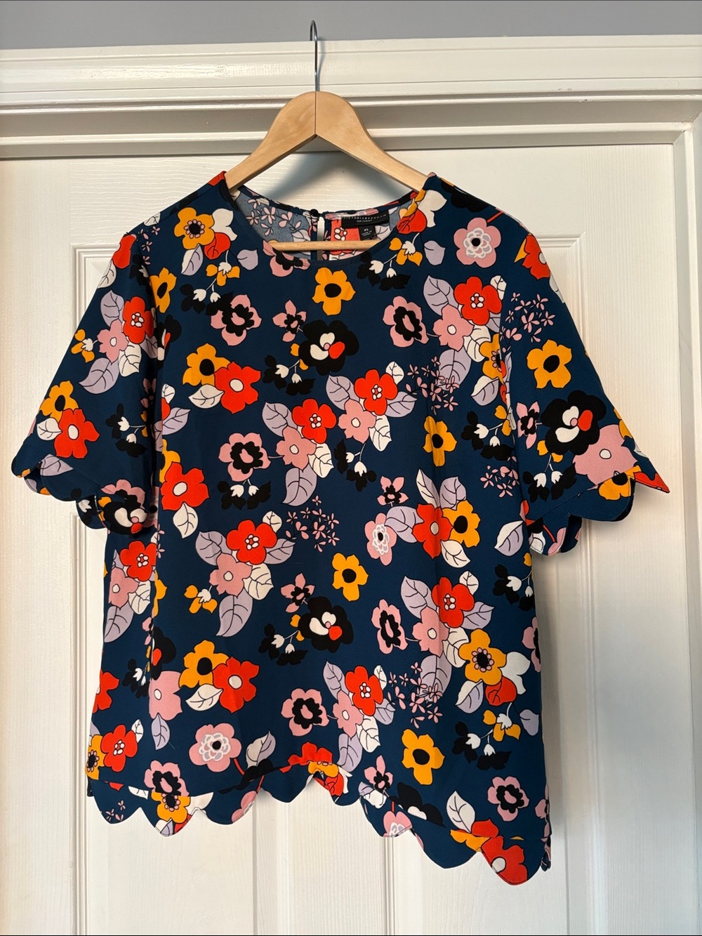 Victoria Beckham for Target Scalloped Floral Blouse